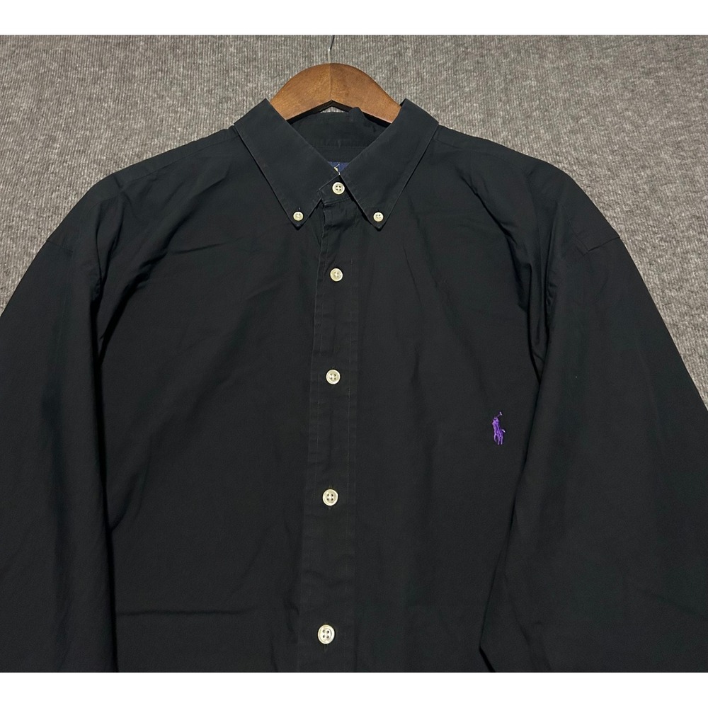 Ralph lauren button down shirt long sleeve black mens cotton size 2XLT tall